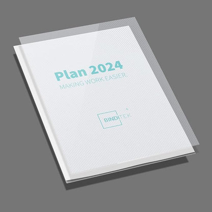 Binditek 15 Pack 16 Mil Binding Presentation Covers,Heavyweight Polycovers with Lined Pattern, 8-1/2 x 11 Inches Binding Front Covers, Letter Size, Square Corners, Un-Punched, Office Supplies