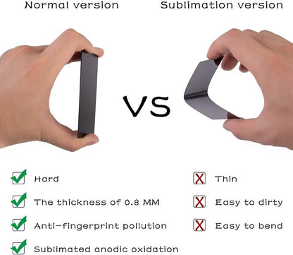 Thick Aluminum Metal Business Cards Anodized Aluminum 86 X 54 X 0.8mm with Protector Sleeves (black-10)