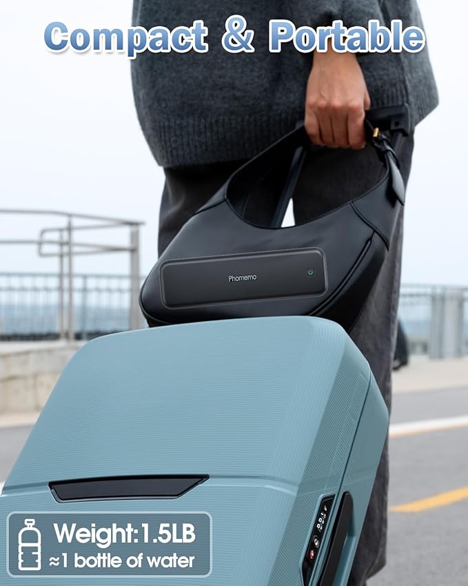 Phomemo M834 Ultra Portable Printer Wireless for Travel, Bluetooth Thermal Printer 8.5" x 11"&A4, Compatible with iOS,Android & PC,Inkless Mobile Printer for Travel,Office,School,Home,Black