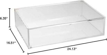 russell+hazel Medium Acrylic Flip Box, 9.5” x 6.5”, Desktop Organization, Clear, 1 Count, 98147