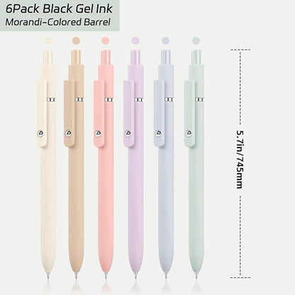 Gel Pens,6Pcs 0.5mm Fine Point Black Ink Pens With Smooth Writing,Quick Dry Pens For Journaling,Cute Nice Aesthetic Pens,Office School Supplies for Women Men Student(Macaron)