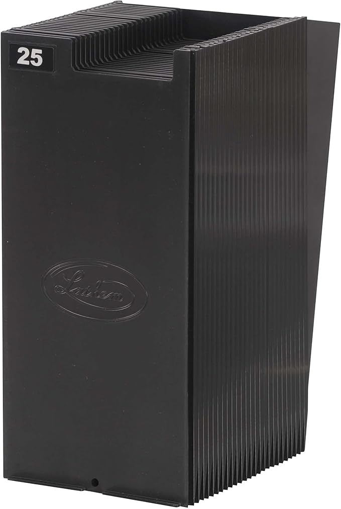 Lathem Expanding Time Card Rack for 9" Cards, 25 Pockets, Black Plastic, Mounting Hardware (25-9EX)