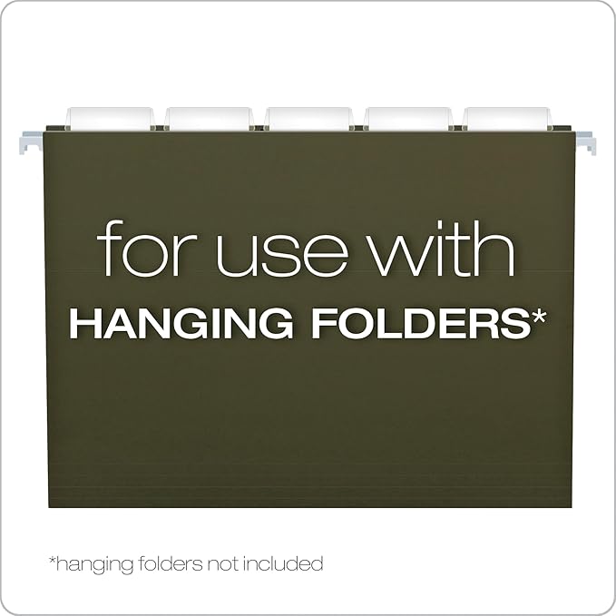 Pendaflex® Hanging File Folder Plastic Tabs, Clear, Pack Of 25