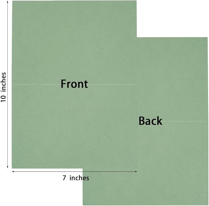 50 Pack Blank Cards Folded Cardstock Thank You Blank Greeting Cards for Invitations, Wedding, Greeting Cards, All Occasion DIY, 5x7 Folded Cards Sage-Green