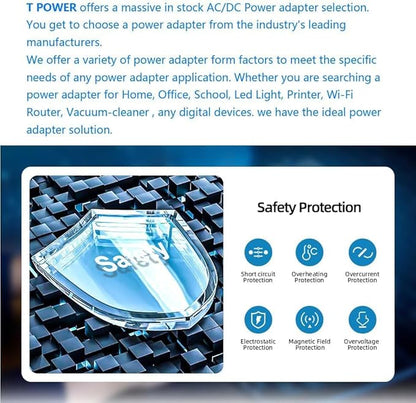 T POWER 24V Ac Dc Adapter for Rollo Model X1038 Label Printer & Nelko PL-70E-BT, MUNBYN NETUM JADENS P941 PAC090M 468BT LabelRange LP320 LP620 Label Maker Charger Power Supply Cord
