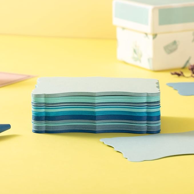 120 Pieces Small Mini Business Cards Vintage Assorted Colors Blank Note Gift for Business Cards, Gift (5 Blue)