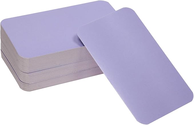 Penta Angel 100 Pcs Mini Paper Blank Gift Notes Cards DIY Craft Small Word Business Message Cards (Light Purple)