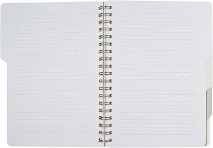 Fringe Studio Large Tab Notebook, Modern Eucalyptus, Flexible Paperback Cover, 5 Subject/Die-Cut Dividers, 7.25" X 10", 180 Lined Pages, Multicolor (343PA001FSC)