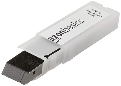 Amazon Basics 9mm (13 Point), Carbon Steel Snap Off Blades, 100 pack, Silver