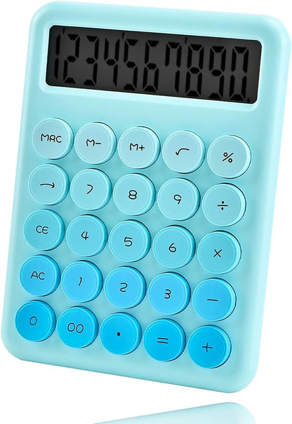 Calculators Desktop, 12 Digit Basic Calculator with Big Buttons, Sensitive Gradient Desk Calculator Large LCD Display for Office Accessories (Blue)