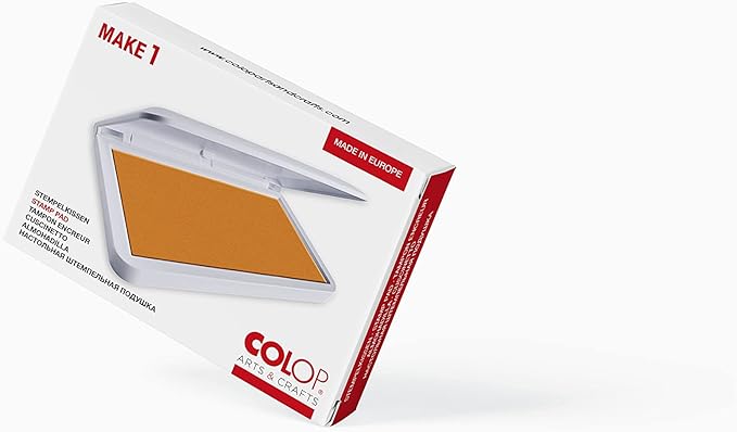 COLOP Make Series, Ink Stamp Pads, with Non-Toxic Premium Ink, Water-Based Acid-Free (Shiny Orange, Make 1-1-15/16" x 3-1/2")