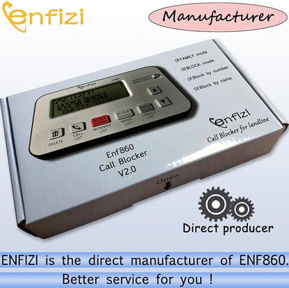 Enf860 Call Blocker for Landline Phones, Blacklist/Whitelist Dual Mode, Block spam Calls by Number and Name