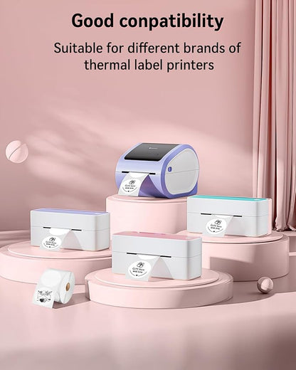 Phomemo 2” Circle Thermal Label, Self-Adhesive Round Sticker Labels, Circular Direct Thermal Printer Labels for Phomemo 241bt, D520BT, 344WF Label Printer, 500 Labels/Roll, Transparent