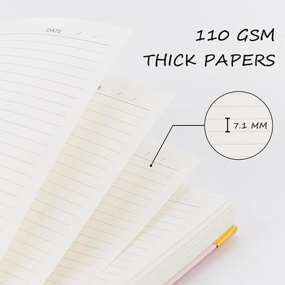 Hardcover Spiral Notebook, 8.5 x 11 IN Notebooks College Ruled, 110 GSM Thick Lined Paper Notebooks for Work, School and Travel, 300 Pages Journals for Writing, Large Journal for Women and Men Pink