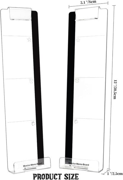 Office Desk Accessories 2pcs Computer Monitor Memo Board Multifunction Message Board Transparent Creative Monitor Side Panel with Sticky Note Holder Phone Holder Suitable for Office Home Work Desk