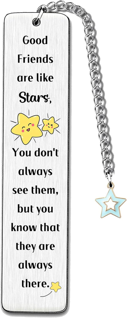 Bookmark for Good Friend Birthday Gifts True Friendship Appreciate Bestie Bookmark Inspirational Best Friends Women Men Birthday Personalized Present Book Lover Retirement Christmas Stars Keepsakes