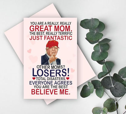 Funny Card for Mom from Daughter, Son, Kids on Mothers Day - Heartfelt Message to Mother, Perfect for Birthday, Mother's Day, Humorous Mom Greeting Cards, Premium Quality