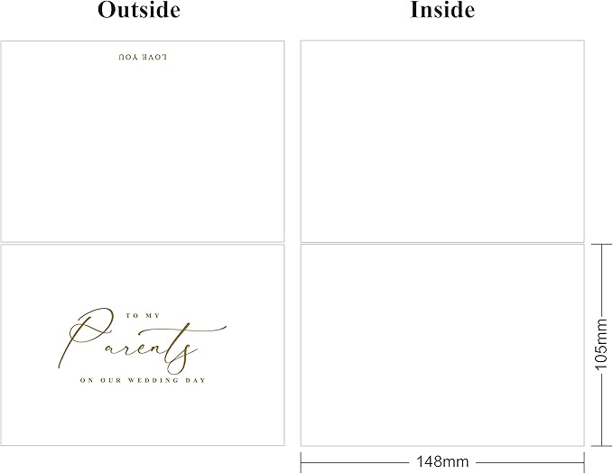 LADY&HOME To My Parents on My Wedding Day Card,Card to Parents,Thank Parents Wedding Day Card (C2:Parents)