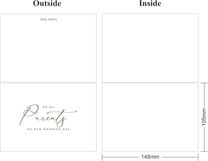 LADY&HOME To My Parents on My Wedding Day Card,Card to Parents,Thank Parents Wedding Day Card (C2:Parents)