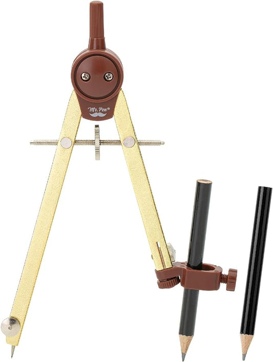 Mr. Pen- Compass for Geometry, Gold, Compass with Pencil, Drawing Compass Drawing Tool, Math Compass, Drafting Tools, Drawing Tools, Geometry Compass, Circle Drawing Tool, Geometry Set