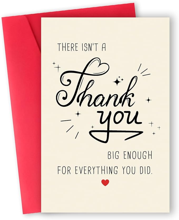 Funny Thank You Gifts for Men Women, Simple Thank You Card for Teacher Boss Coworker, There Isn’t A Thank You Big Enough