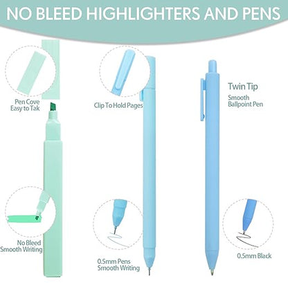 XKDOUS Bible Study Supplies Journaling Kit for Women, Bible Study Kit, 12 Pastel Bible Highlighters and Pens No Bleed, 75 Laminated Bible Tabs, 2 Bible Bookmarks and More