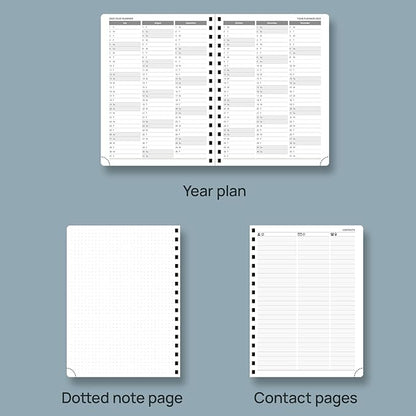 POPRUN Planner 2025-2026, Horizontal Weekly Notebook Jul.25-Jun.26 (Medium 6.75''x 8.75''), Academic Calendar Book with Monthly Tabs, Spiral Soft Cover, Inner Pocket, 100 GSM - Army Green