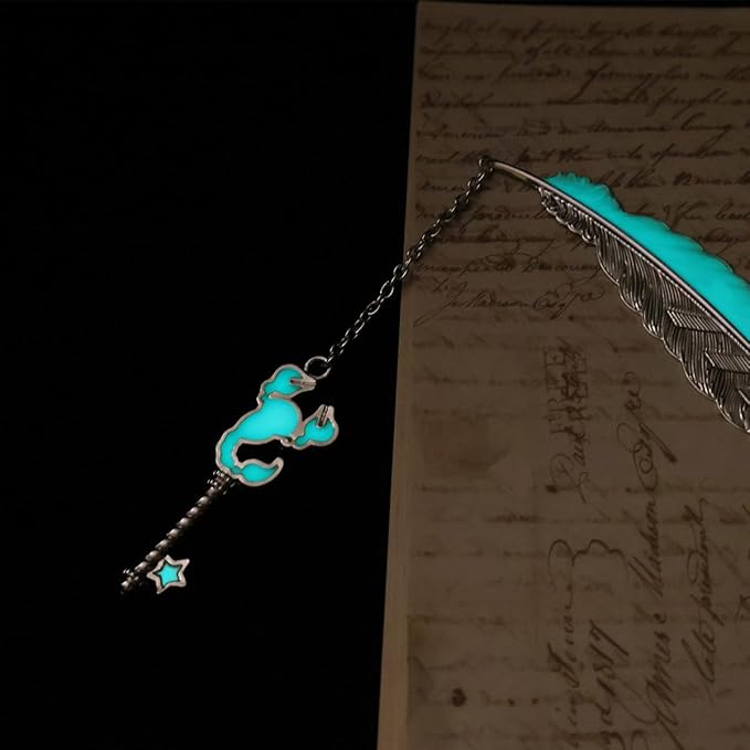 Zodiac Feather Bookmark Gifts for Women Men, Cool Metal Bookmark Glow in The Dark Scorpion Bookmark, Luminous Star Sign Constellation Horoscope Bookmark Gifts