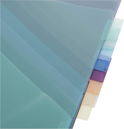 Amazon Basics Tab Dividers for 3 Ring Binder, Two Pocket, Letter Size, Assorted Colors, 24 Count