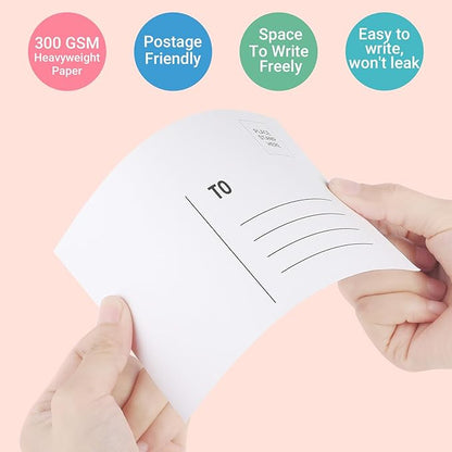 MaxGear Postcards for Mailing, 4" x 6" Cardstock Paper Postcard Paper, Blank Postcard Christmas Card, 300 GSM Thank You Postcards Printable Post Cards, 60 Pack White Blank Post Cards Bulk