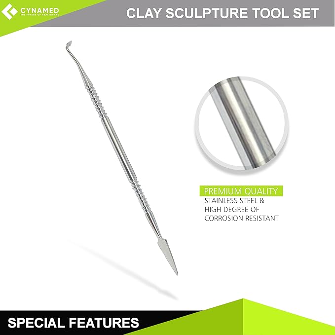 CYNAMED Stainless Steel Spatula Wax & Clay Sculpting Tool Carver Set (7PK)