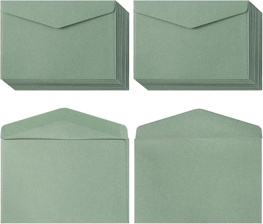 120 Pack Kraft Mini Envelopes Small Envelopes Self-Adhesive Tiny Pockets for Business Cards Christmas Holiday Small Gift Cards Invitations Cards(4.13"×2.76") (Sage-Green)