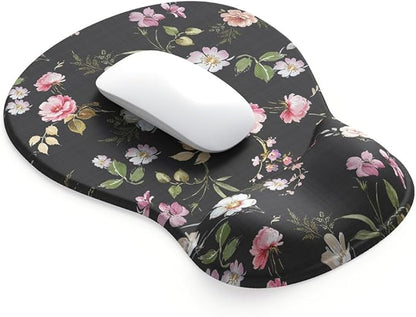ErgoComfort Gel Wrist Rest Mouse Pad-Ergonomic Office Mousepad with Wrist Support-Non-Slip, Design Desk Accessories Mat for Home&Game Decor (08Floral Brust)