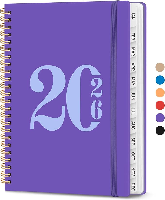2026 Planner, Weekly and Monthly Calender Planner, Jan 2026 to Dec 2026, Hardcover 2026 Calendar Planner Book with Tabs & Inner Pocket, Office Home School Supplies for Women & Men - A5 (6.3" x 8.5"), Periwinkle Blue