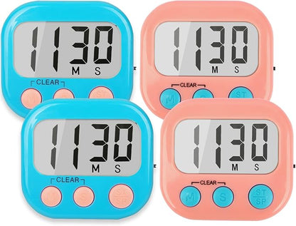 Classroom Timers for Teachers Kids Large Magnetic Digital Timer 4 Pack Blue Pink