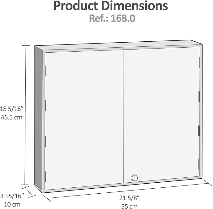 Acrimet Key Cabinet Organizer 256 Positions with Lock (Wall Mount) (256 Multicolored Tags Included) (Beige Cabinet)