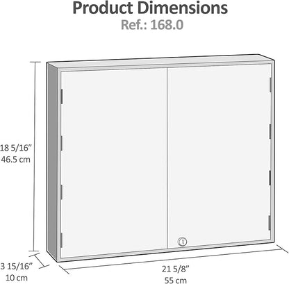 Acrimet Key Cabinet Organizer 256 Positions with Lock (Wall Mount) (256 Smoke Tags Included) (Black Cabinet)