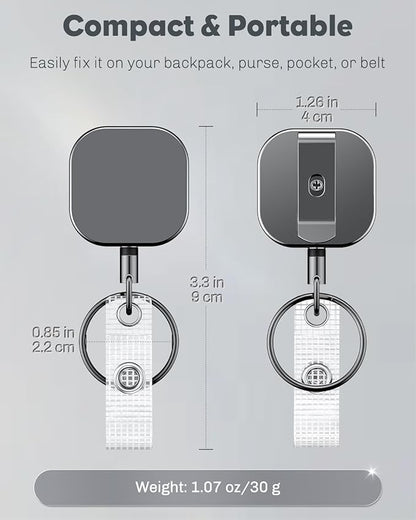 Uniclife 2 Pack Metal Retractable Keychain Heavy Duty Retractable Badge Reel for Badge Holder All Metal Casing with Stainless Steel Spring Coil 23.6 Inch Nylon Rope Belt Clip and Key Ring