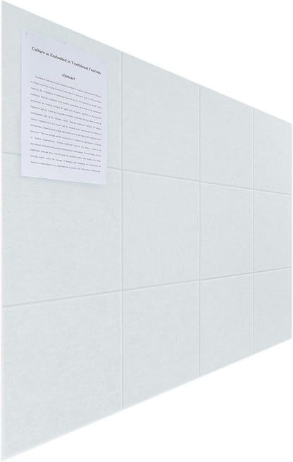 Large Felt Bulletin Board(48" x 36"),Cork Board Alternative,12 Pack Felt Wall Tiles with Safe Removable Adhesive Tabs,Notice Pin Board/Message Board/Vision Board for Office, School & Home