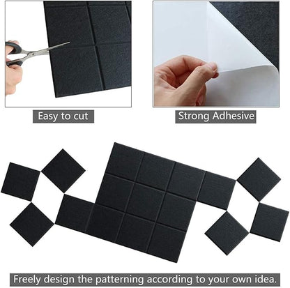 Large Cork Board Felt Board Tiles for Walls with 30 Push Pins, 11.8"x11.8" Pack of 6 Pin Board Notice Boards for Home Office Kitchen, Bulletin Board Wall Tiles for Photos Memos