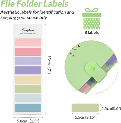 SKYDUE Letter A4 Paper Expanding File Folder Pockets Accordion Document Organizer (Green)