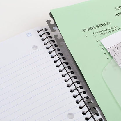 Five Star Advance Spiral Notebook + Study App, 3 Subject, College Ruled Paper, 8-1/2" x 11", 150 Sheets, Spiral Guard, Movable Tabbed Dividers and Pockets, Blue (73138)