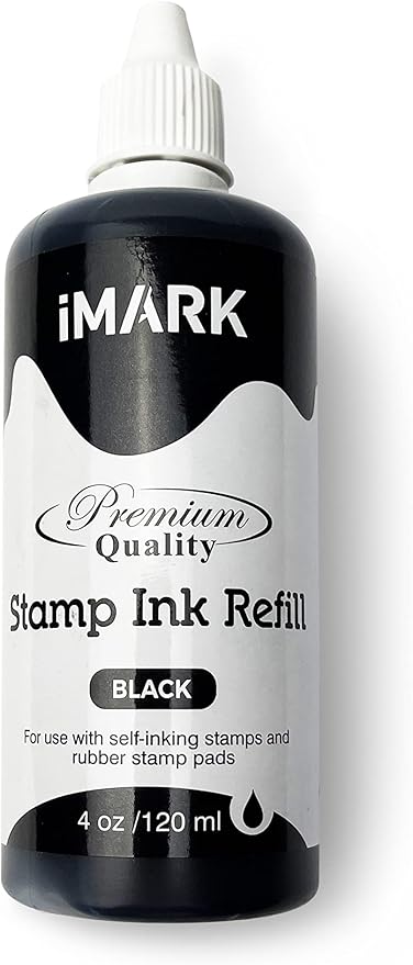 iMARK Premium Refill Ink for Self-Inking Stamps, Daters and Stamp Pads (4 oz, Black)