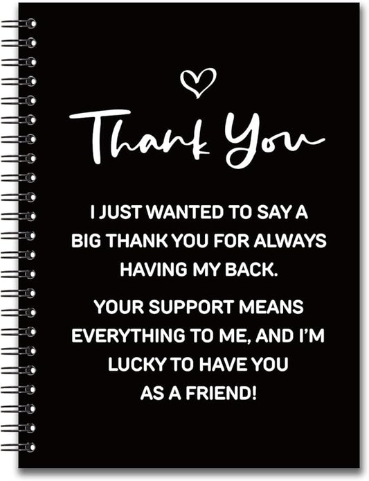 YAZMEEN Thank You Blank Spiral Notebook（160 Pages） Thank You Gift Hardcover Sketchbook Appreciation Gift for Employee Coworker Leader Funny Notebook Birthday Gift for Women Men Colleague Boss Friend