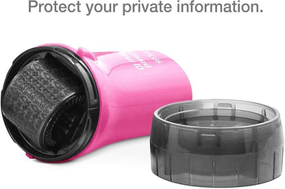 Guard Your ID Advanced 2.0 Rollers Identity Privacy Marker for Blocking Out Address, Private, Prescription Information (Regular 3-Pack, Pink)