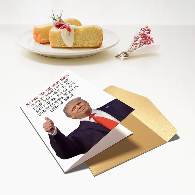 Chenive Trump Get Well Card for Him Her, Funny Donald Trump Get Well Soon Card for Friends, Humorous Speedy Surgery Recovery Card for Men Women, Encouragement Card, Support Card