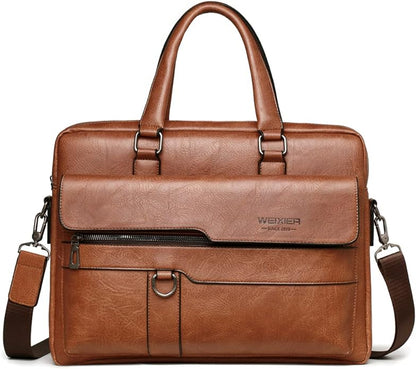 Hebetag Small Leather Sling Shoulder Bag Messenger Pack for Men Women Outdoor Travel Business