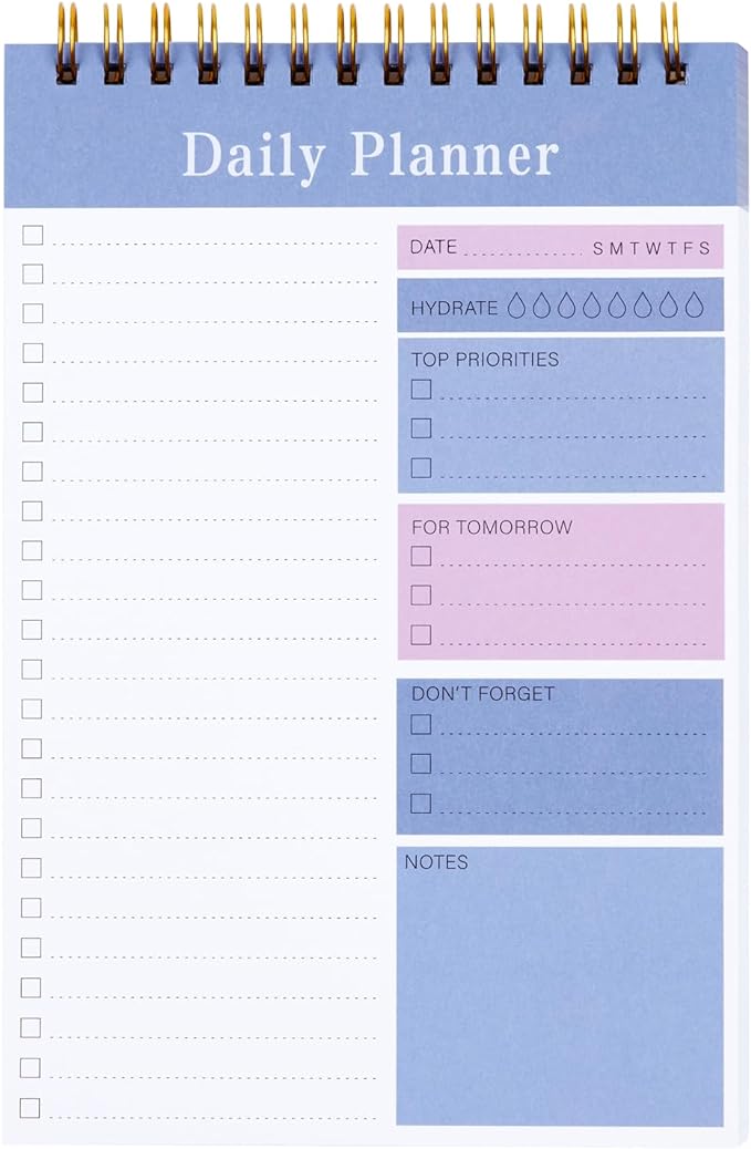 To Do List Notepad, 52 Sheets Daily Planner Notepad, 5.2"x7.8" To Do List Notebook, Undated Daily Planner 2024 for School/Office Supplies