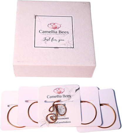 Personalized Initial Copper Bookmark, Set of 5, Handmade Copper Gift for Her, Him, Couple on Birthday, Wedding Anniversary, Alphabet Bookmark (P)