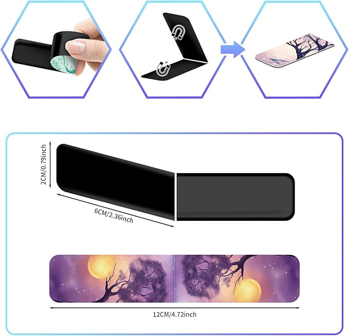 48 Pieces Magnetic Bookmarks Magnet Page Markers - Book Marks for Reading Women & Men with Storage Boxes - Cute Magnet Bookmark Clips for Reading Pleasure（Sky）